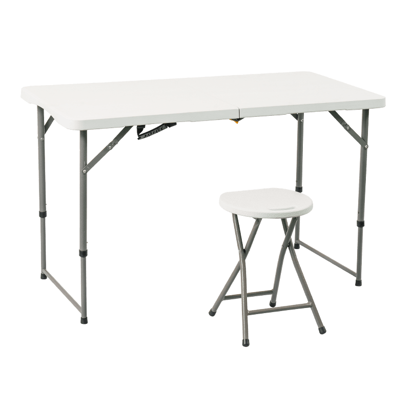 White circular folding high stool