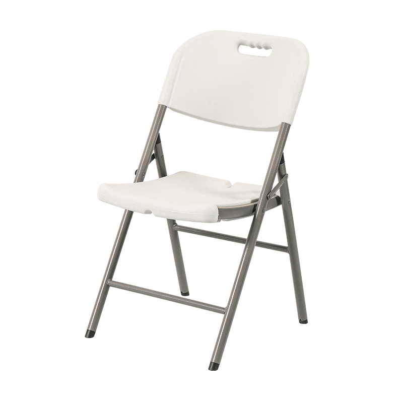 White Plastic Stackable Folding Chair