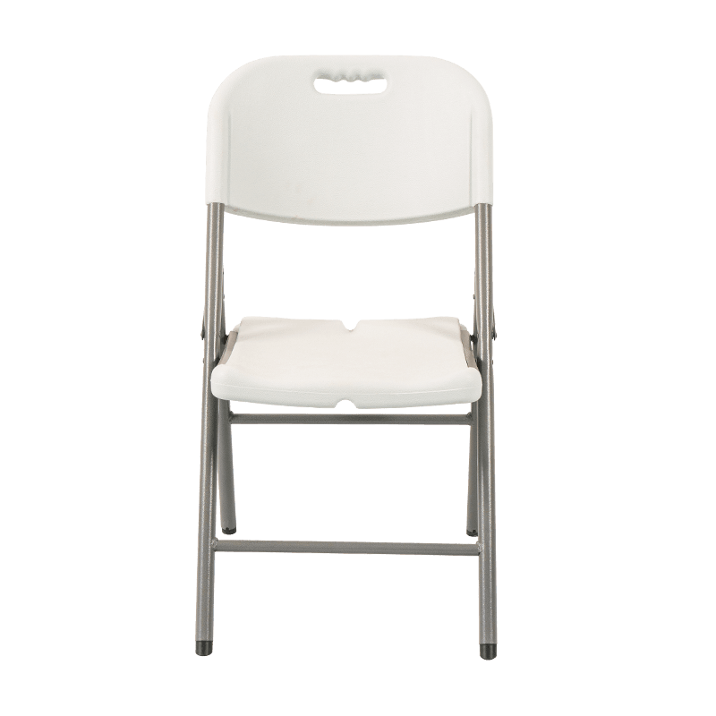 White Plastic Stackable Folding Chair