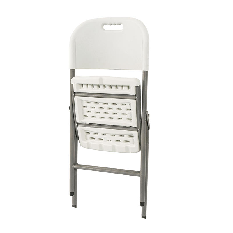 White Plastic Stackable Folding Chair