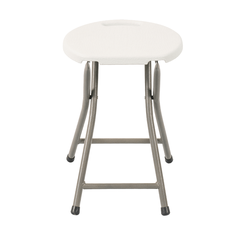 White circular folding high stool